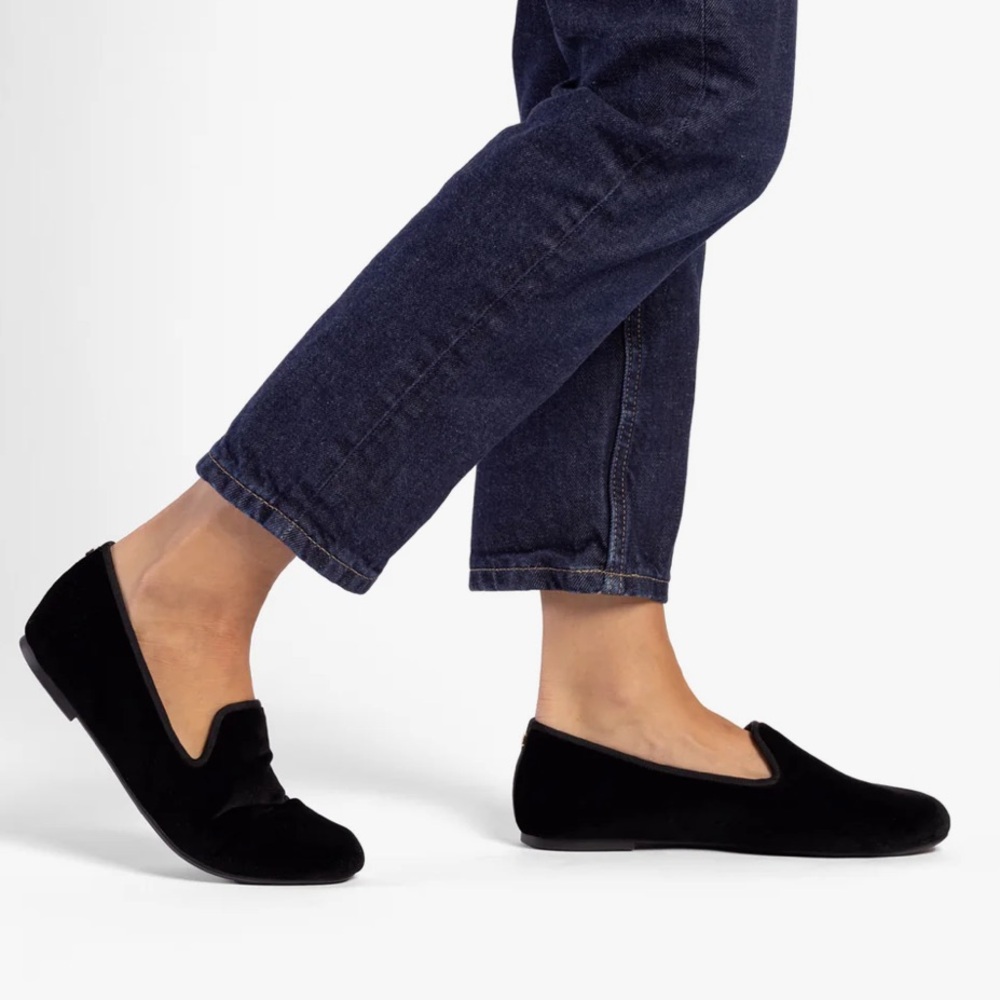 Birdies The Starling Velvet Loafer Flat Black 8.5